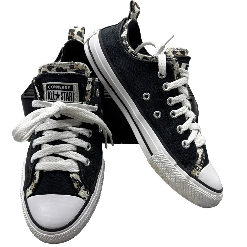 Converse Juniors CTAS Double Upper OX Black/Driftwood Sneakers-Sz 5667211F